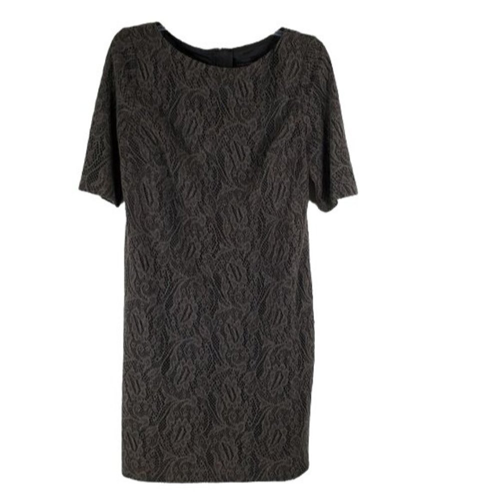 Adrianna Papell Floral Lace Overlay Shift Dress size 10